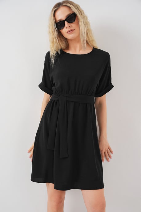 Mini Dress with Tie Bow - Image 1