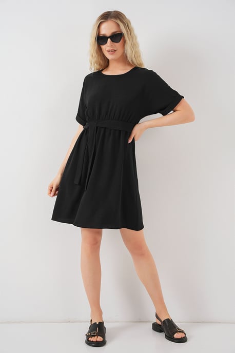 Mini Dress with Tie Bow - Image 2