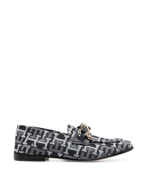 Denim loafers met kettingdetails en monogram - Image 1
