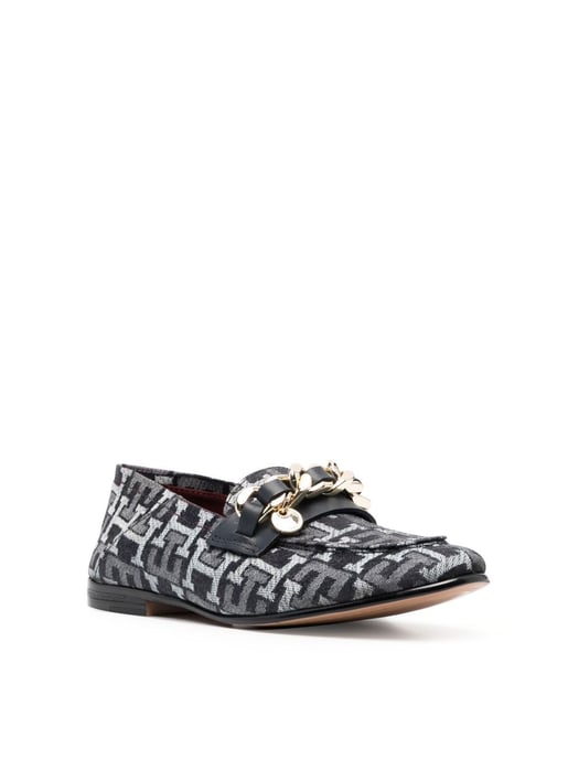 Denim loafers met kettingdetails en monogram - Image 2