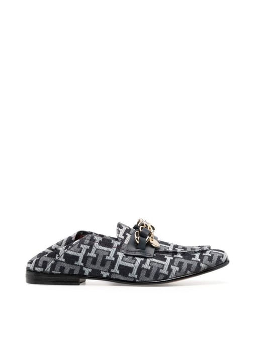 Denim loafers met kettingdetails en monogram - Image 3