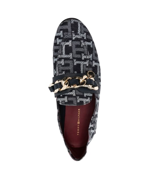 Denim loafers met kettingdetails en monogram - Image 5