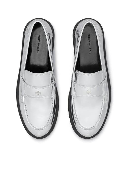 Spiegelende metallic klassieke logo loafers - Image 4