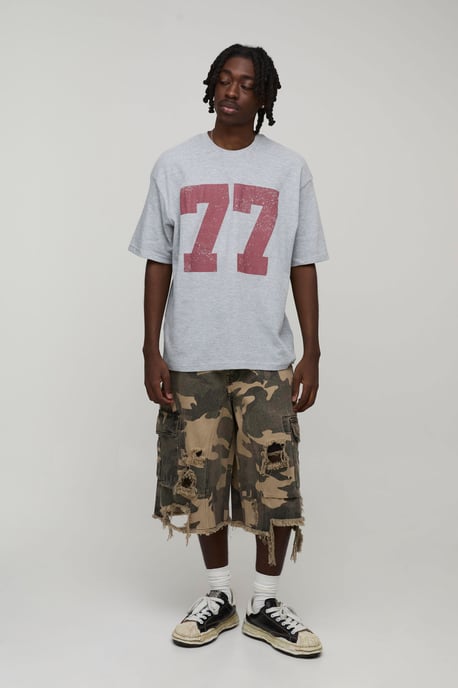 Washed Camo Distressed Jorts - Image 4