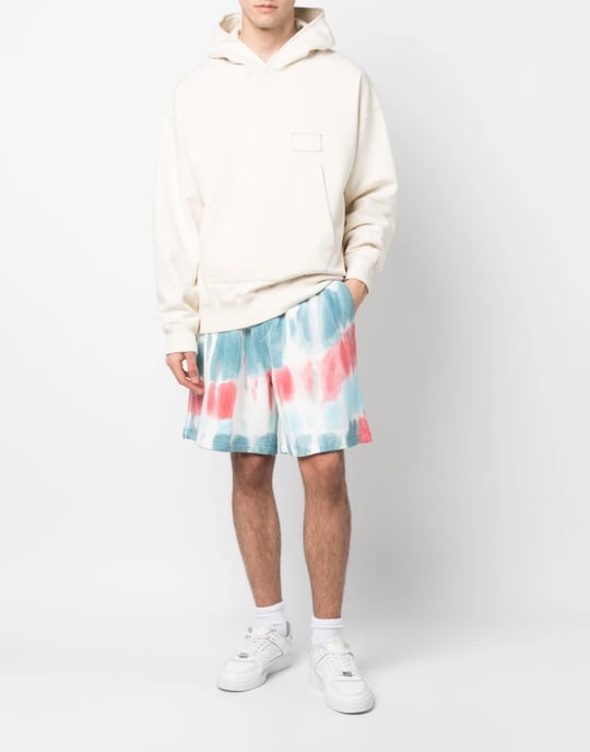Batikfärgade shorts med sliten passform - Image 2