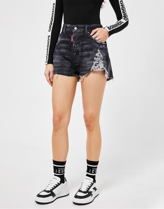 Onbewerkte baggy denim shorts - Image 4