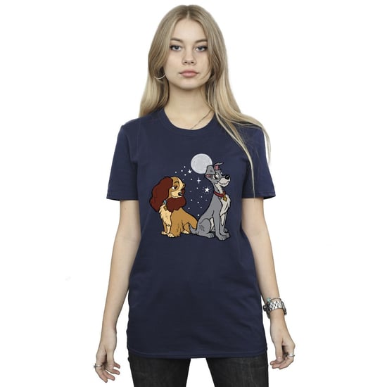 Disney Dames/Dames Lady And The Tramp Maan Katoenen Vriendje T-shirt (Marineblauw) - Image 2