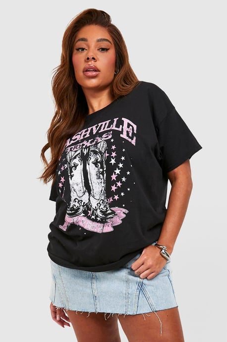 Plus Cowboy Stars Oversized T-shirt - Image 3