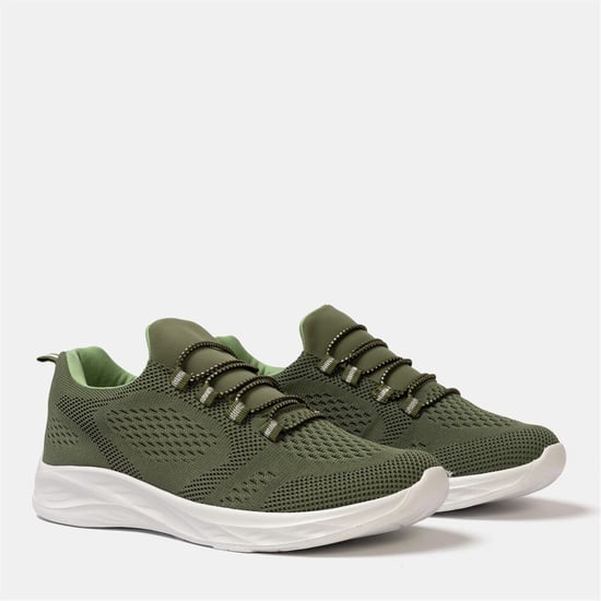 Women's Donnay Knit Runner Women Slip On Trainers in Army Green - Image 3