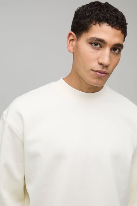 Black Oversized Boxy Brooklyn Floral Print Extended Neck Sweatshirt - Image 3