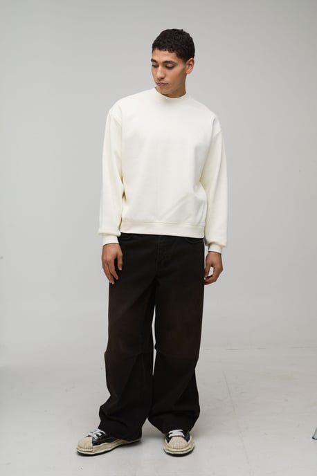 Black Oversized Boxy Brooklyn Floral Print Extended Neck Sweatshirt - Image 4