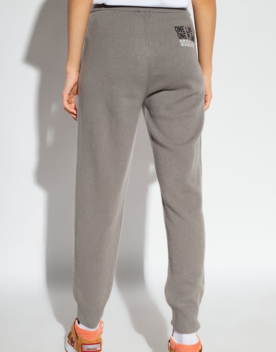 Stickade joggingbyxor i kashmir med logotyp - Image 4