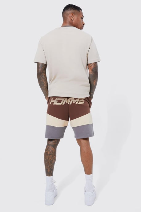 Realxed Fit Colour Block Moto Short - Image 2