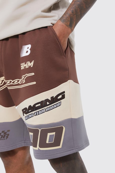 Realxed Fit Colour Block Moto Short - Image 3