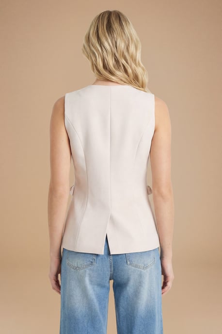 Frill Pocket Detail Button Up Waistcoat - Image 3
