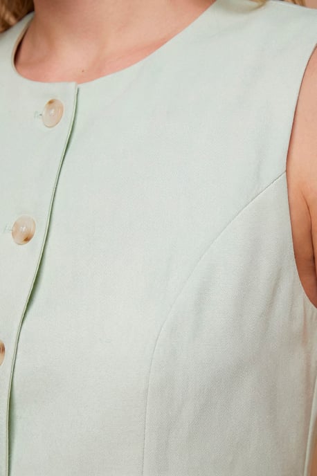 Frill Pocket Detail Button Up Waistcoat - Image 2
