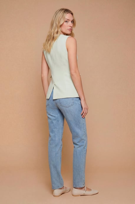 Frill Pocket Detail Button Up Waistcoat - Image 3