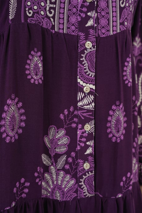 Geprinte V-hals Maxi-jurk - Image 4