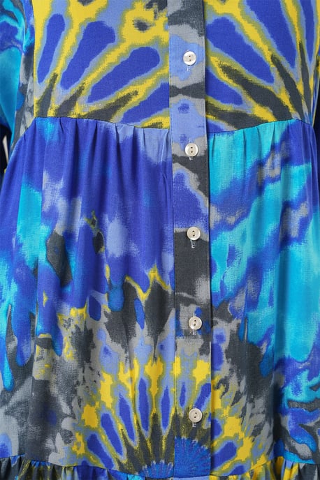 Geprinte V-hals Maxi-jurk met knoopsluiting - Image 5
