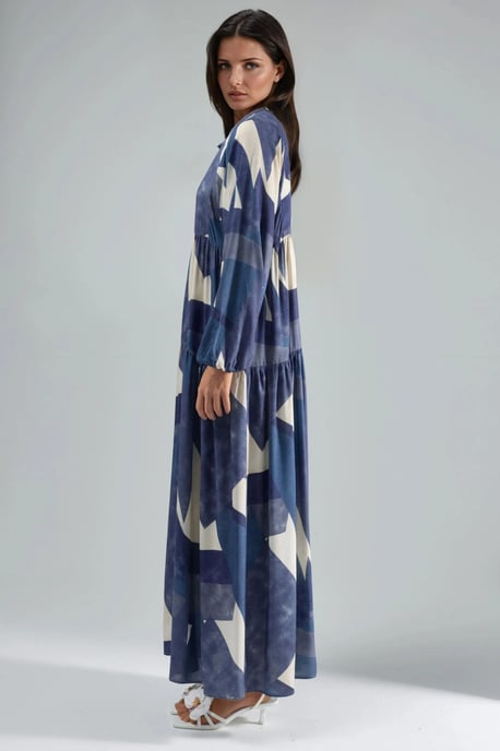 Printed Long Sleeve Viscose Maxi Dress - Image 4