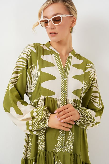 Geprinte V-hals Maxi-jurk - Image 4