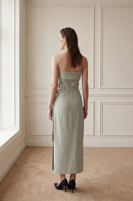 Strapless Maxi-jurk met Ceintuur - Image 3