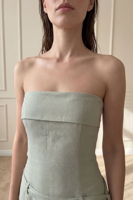 Strapless Maxi-jurk met Ceintuur - Image 4