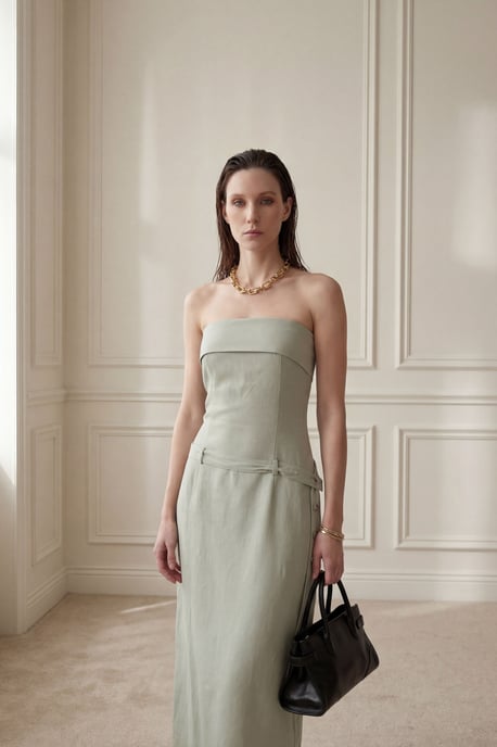 Strapless Maxi-jurk met Ceintuur - Image 5