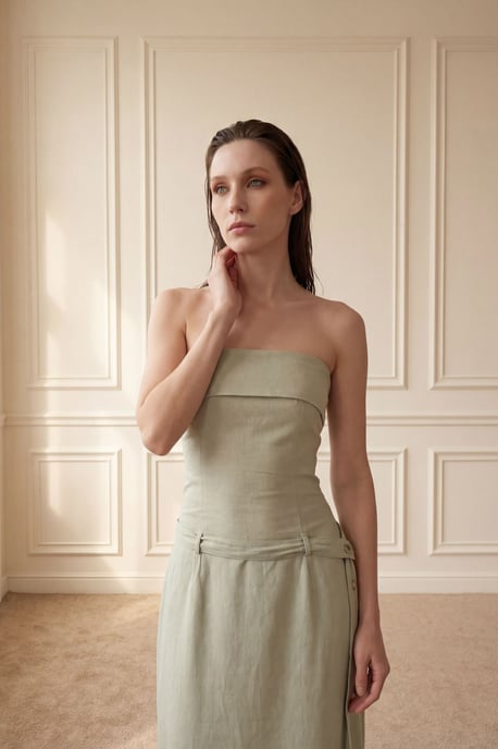 Strapless Maxi-jurk met Ceintuur - Image 6