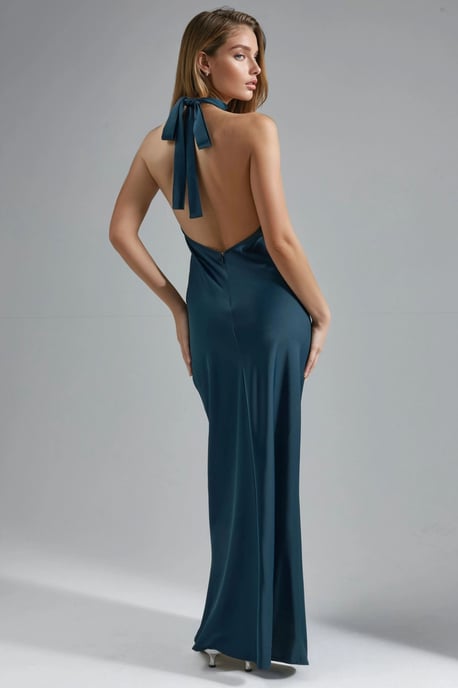 Halterneck Satijnen Maxi Jurk - Image 3