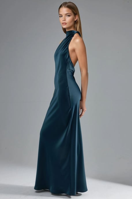 Halterneck Satijnen Maxi Jurk - Image 4