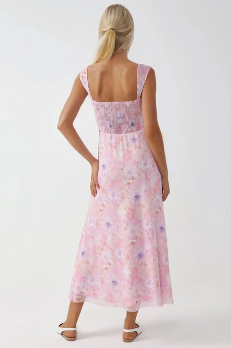 Bloemen Maxi Jurk met Hartkraag - Image 5