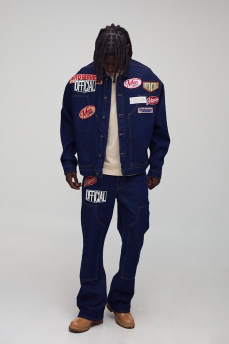 Varsity Badge Applique Regular Fit Denim Co-Ord Jacket - Image 2