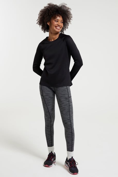 'Endurance' Women's Top Sun Protection Breathable Sports Tee Black - Image 2