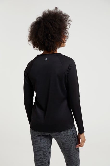 'Endurance' Women's Top Sun Protection Breathable Sports Tee Black - Image 3
