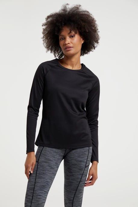 'Endurance' Women's Top Sun Protection Breathable Sports Tee Black - Image 4