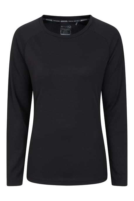 'Endurance' Women's Top Sun Protection Breathable Sports Tee Black - Image 5