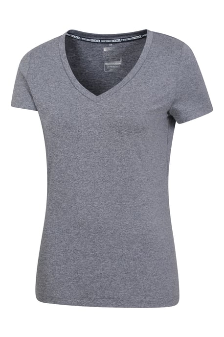 'Vitality' Women's V Neck Tee Quick Wicking Comfy T-Shirt Navy - Image 2