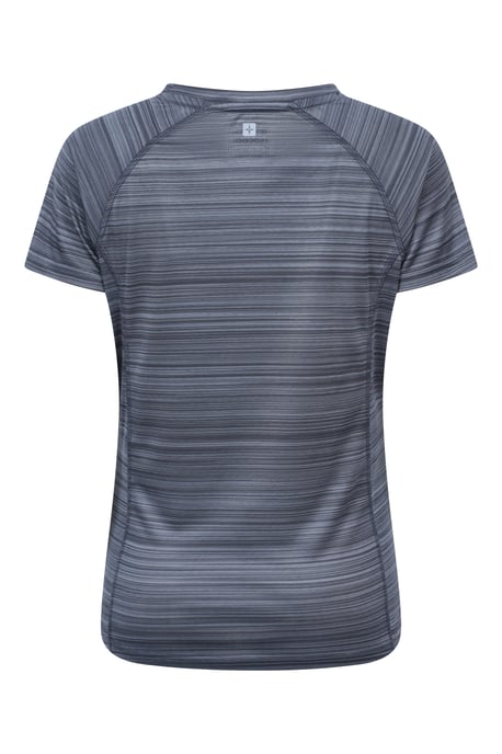 'Endurance' Women's Striped Tee Sun Protection Everyday Gym T-Shirt Dark Grey - Image 3