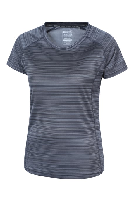 'Endurance' Women's Striped Tee Sun Protection Everyday Gym T-Shirt Dark Grey - Image 4