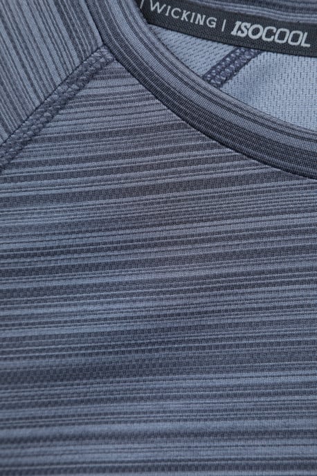 'Endurance' Women's Striped Tee Sun Protection Everyday Gym T-Shirt Dark Grey - Image 5