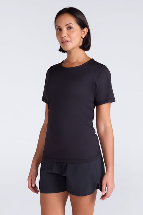 Women's IsoCool Technical T-Shirt Breathable Sports Gym Tee Black - Image 2