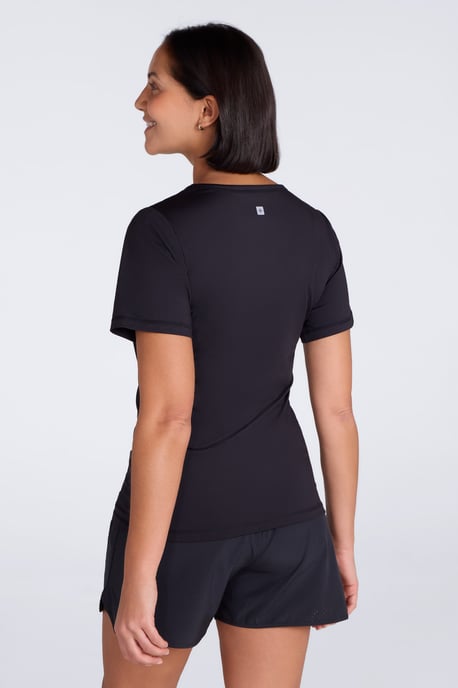 Women's IsoCool Technical T-Shirt Breathable Sports Gym Tee Black - Image 4