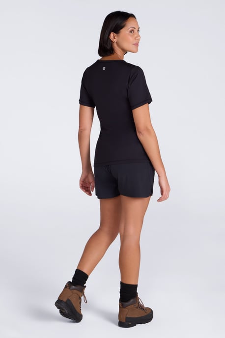Women's IsoCool Technical T-Shirt Breathable Sports Gym Tee Black - Image 5