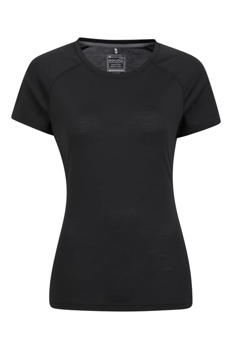 Women's IsoCool Technical T-Shirt Breathable Sports Gym Tee Black - Image 6