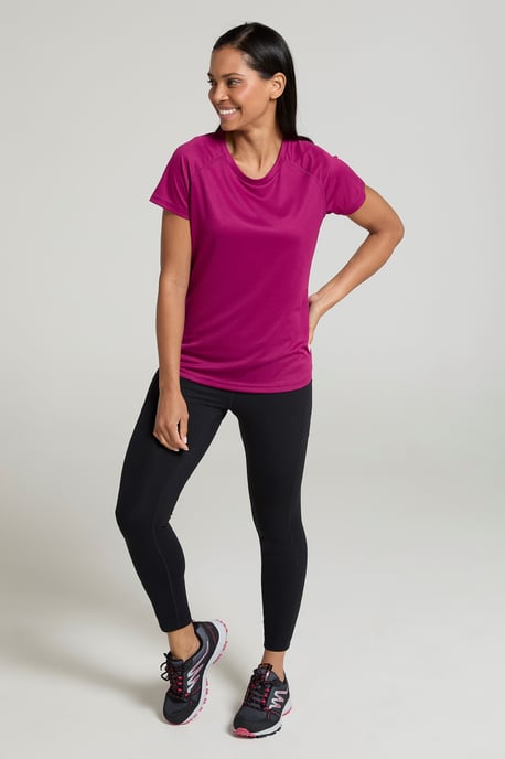 'Endurance' Women's IsoCool T-Shirt Sun Protection Breathable Tee Purple - Image 2