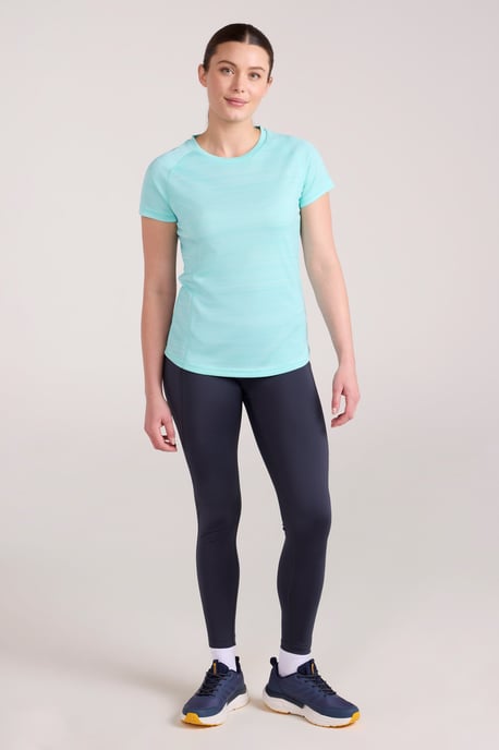 'Endurance' Women's Striped Tee Sun Protection Everyday Gym T-Shirt Mint - Image 2