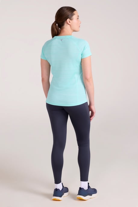 'Endurance' Women's Striped Tee Sun Protection Everyday Gym T-Shirt Mint - Image 4