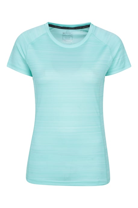 'Endurance' Women's Striped Tee Sun Protection Everyday Gym T-Shirt Mint - Image 5