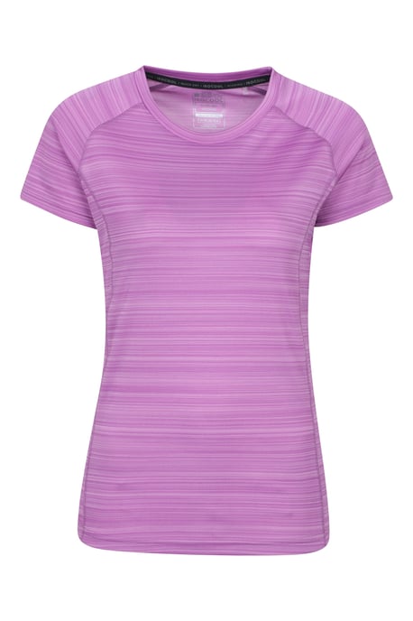 'Endurance' Women's Striped Tee Sun Protection Everyday Gym T-Shirt Purple - Image 5